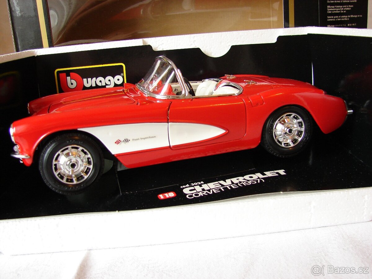 1:18 BBURAGO - Chevrolet Corvette C1 (1957) červená - 2