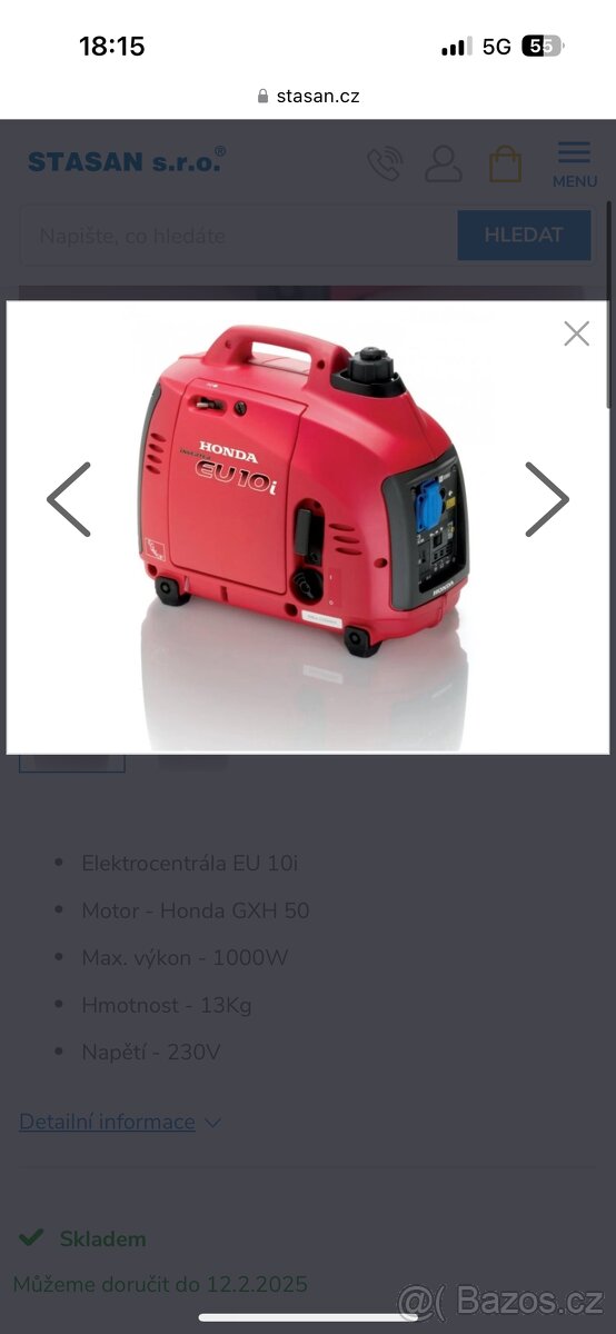 Elektrocentrála EU 10i - Honda - 2