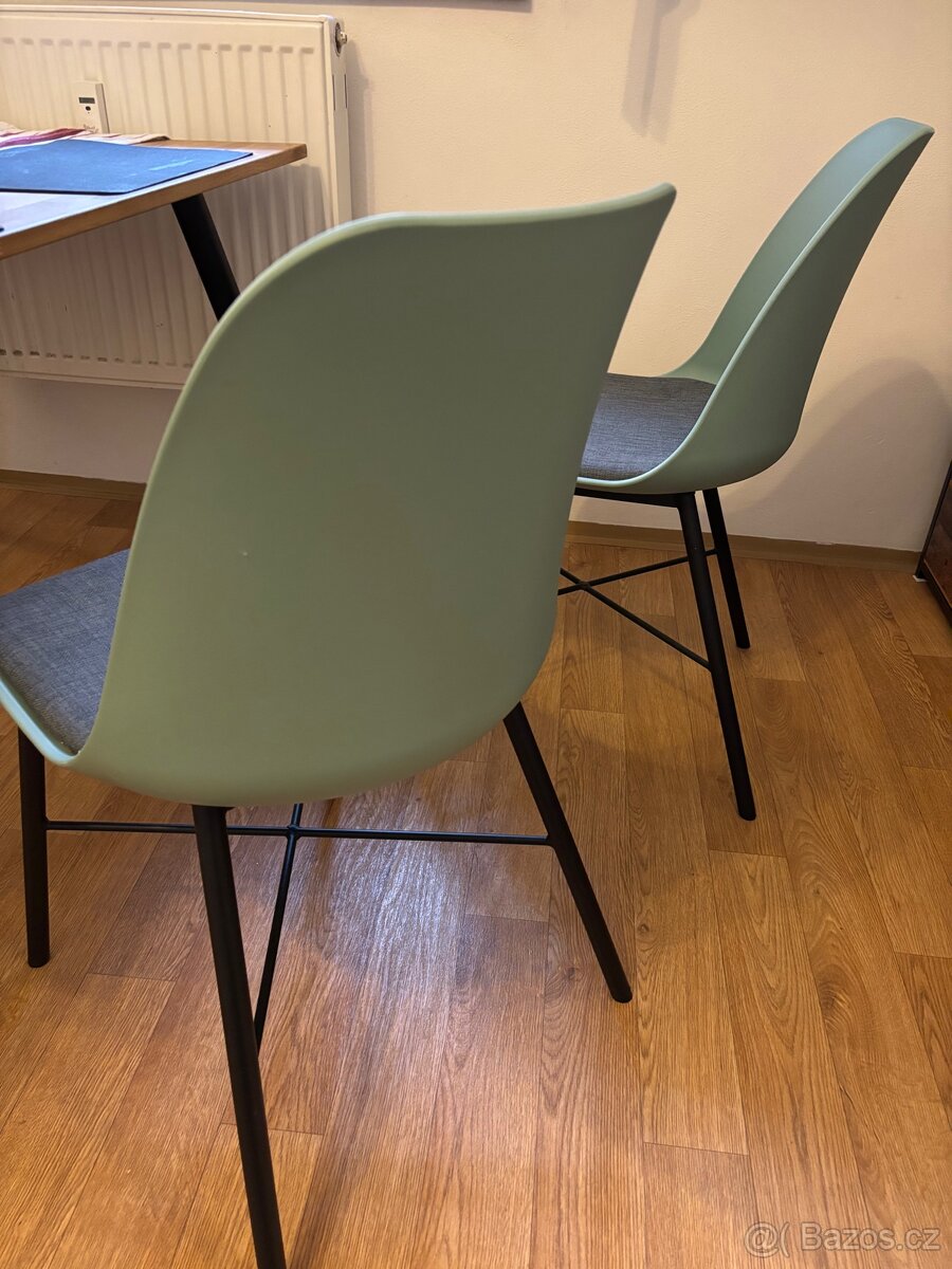 4 zidle barva mint. Polstrovaní šedé - 2