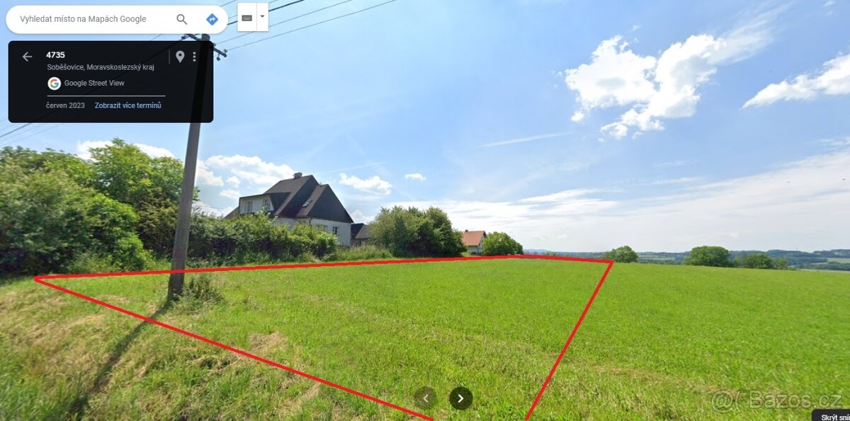 Pozemek 3813 m2 v Dolních Soběšovicích. - 2