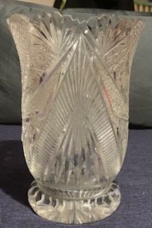 Skleněná broušená váza vysoká - 2