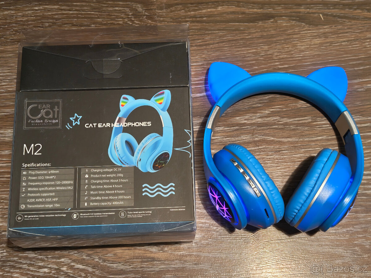 Oxe Bluetooth dětská sluchátka s ouškama - svíticí - 2