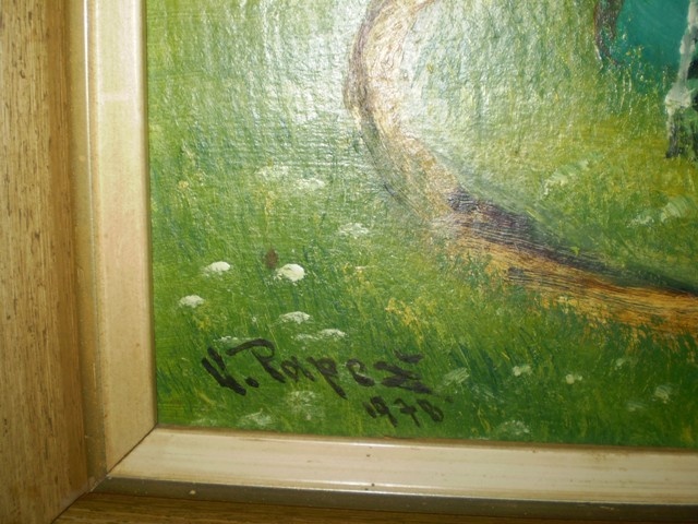 Originál obraz  kopce Turov v Podkrkonoší  (V.Papež 1978) - 2