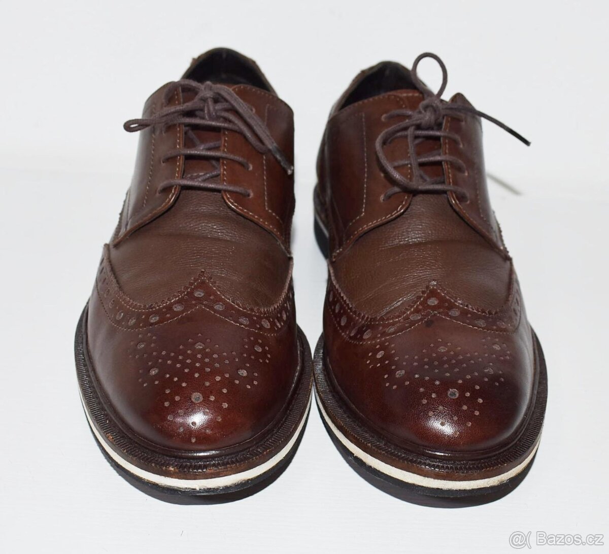 Pánské kožené boty brogue derby, vel. 43 - 2