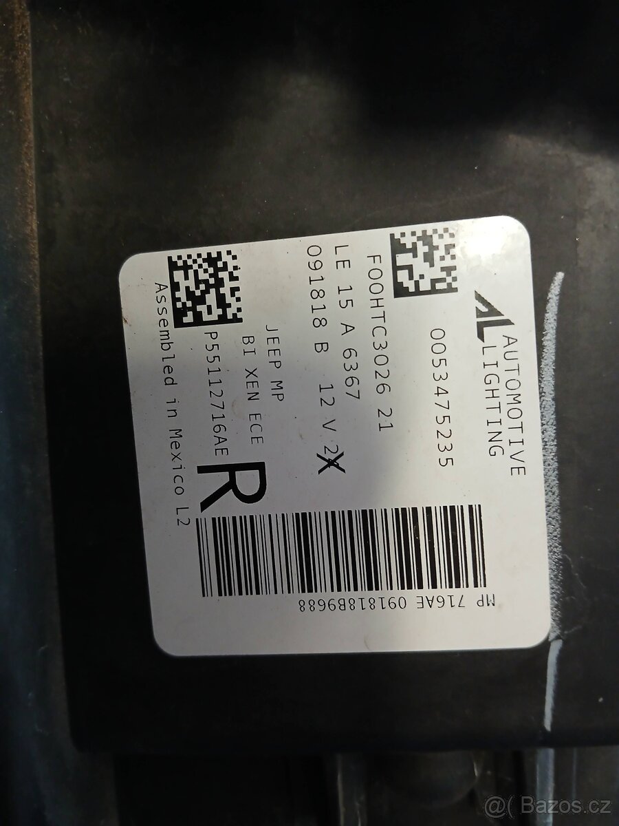 JEEP COMPASS MODEL 2016-2025 PŘEDNÍ SVĚTLA XENON 53475236 / - 2