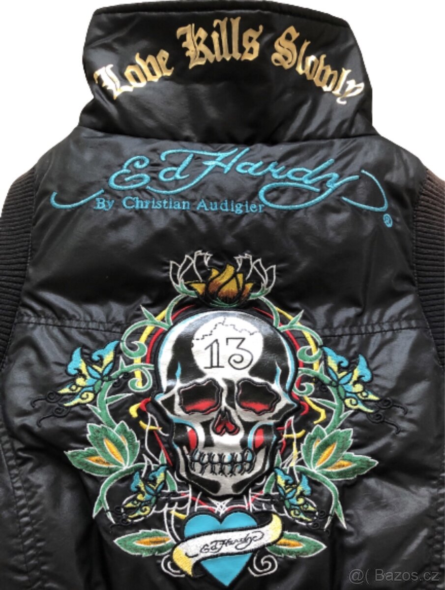 Ed Hardy krátká vesta do pasu vel. L - 2