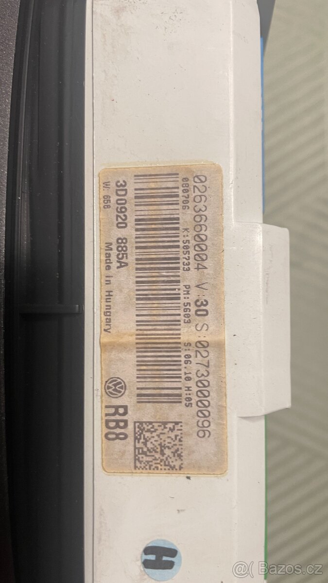 VW Phaeton přístrojová deska 3D0920885A - 2