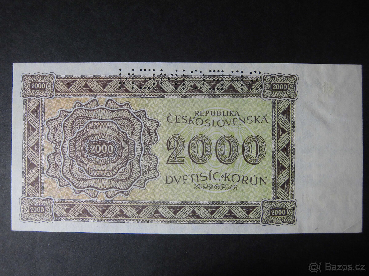 Poukázka 2000 Korun 1945 - 2