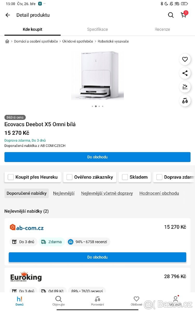 Robotický vysavač Ecovacs Deebot X5 Omni - 2