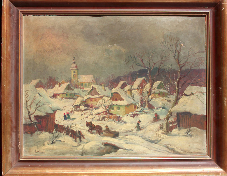 Ludvík (Ludva) Dobeš, olej na desce, XXL s rámem 76 x 94,5 - 2