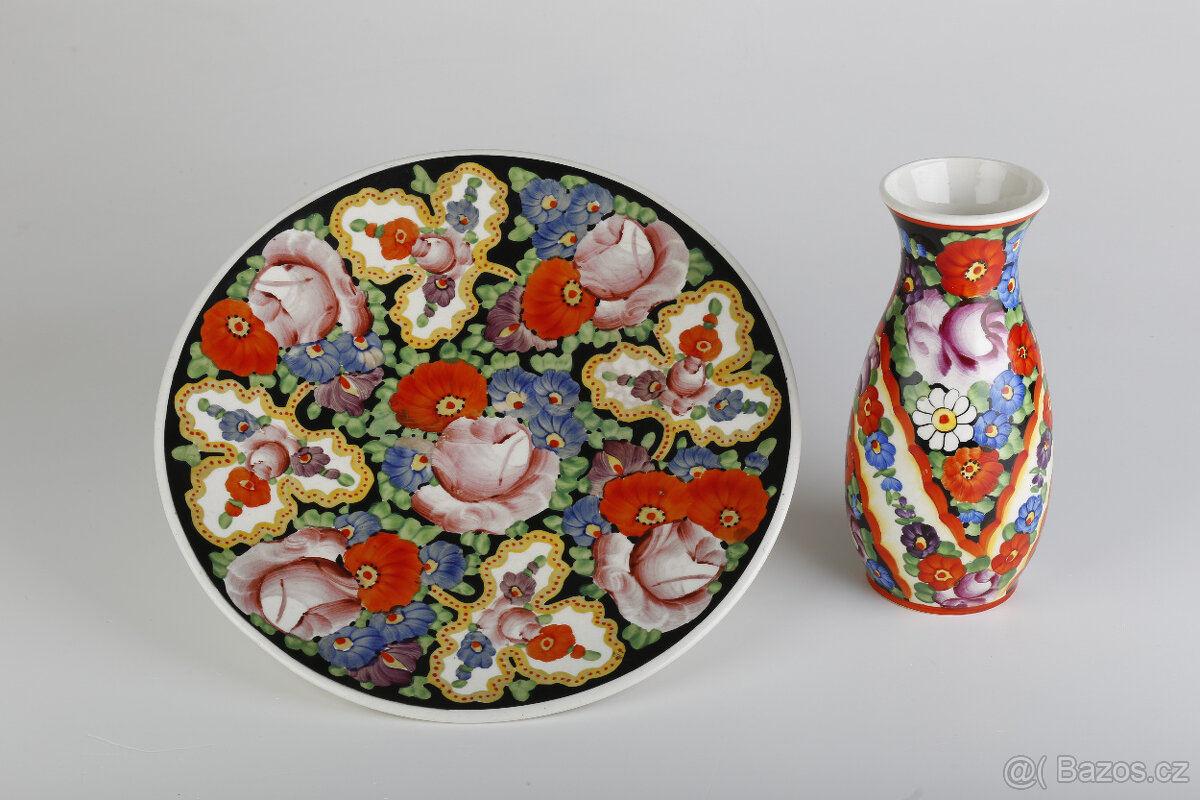 Ručně malovaná váza - lidový motiv - 2