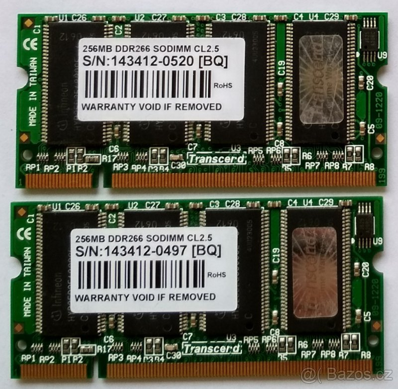 SoDIMM a DIMM DDR3 a DDR2 do notebooku a PC - 2