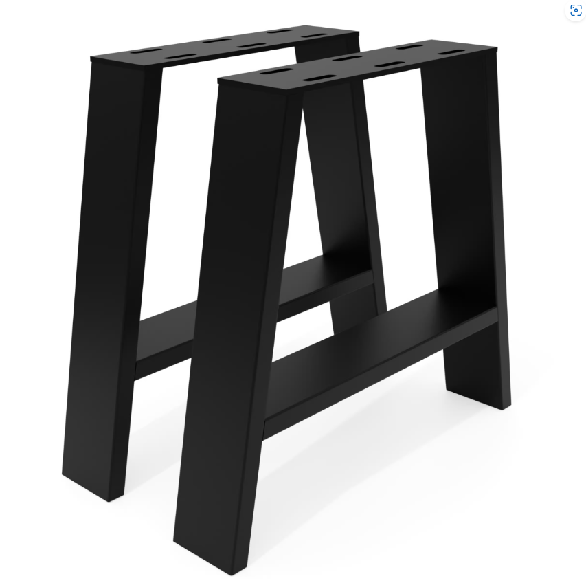 Kovové nohy na stůl ve tvaru A černé (2 ks v sadě) - 2