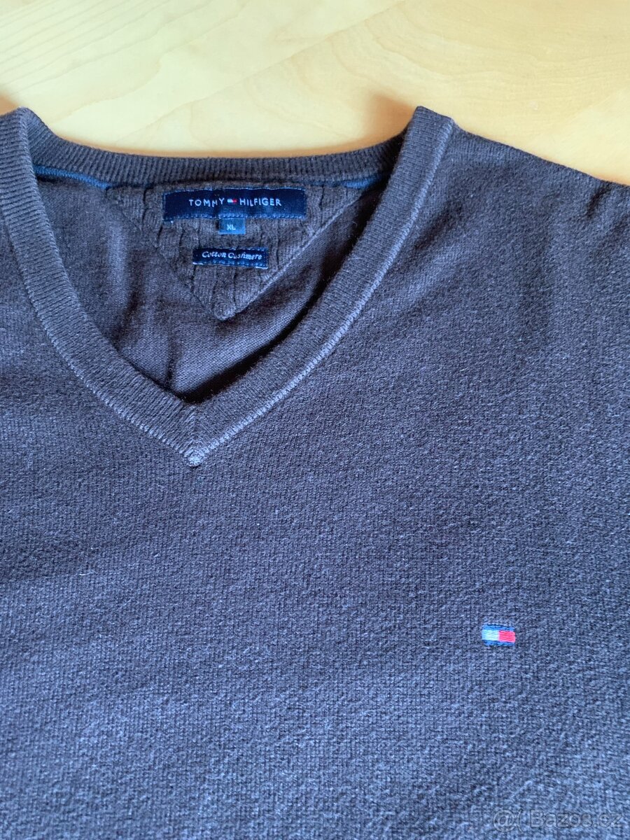 pánský hnědý svetr s kašmírem zn. Tommy Hilfiger - vel. XL - 2