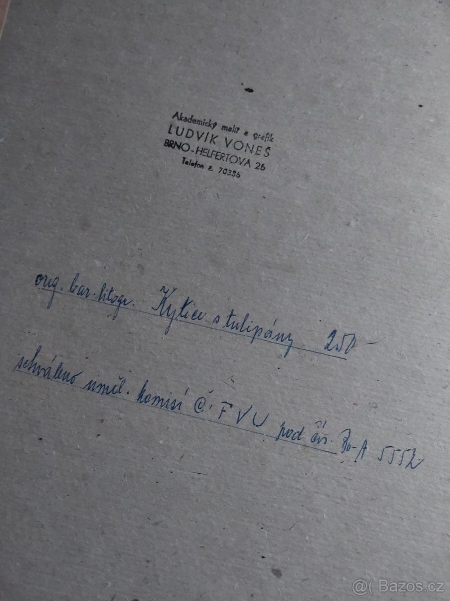 Ludvík Voneš - Tulipány (litografie) - 2