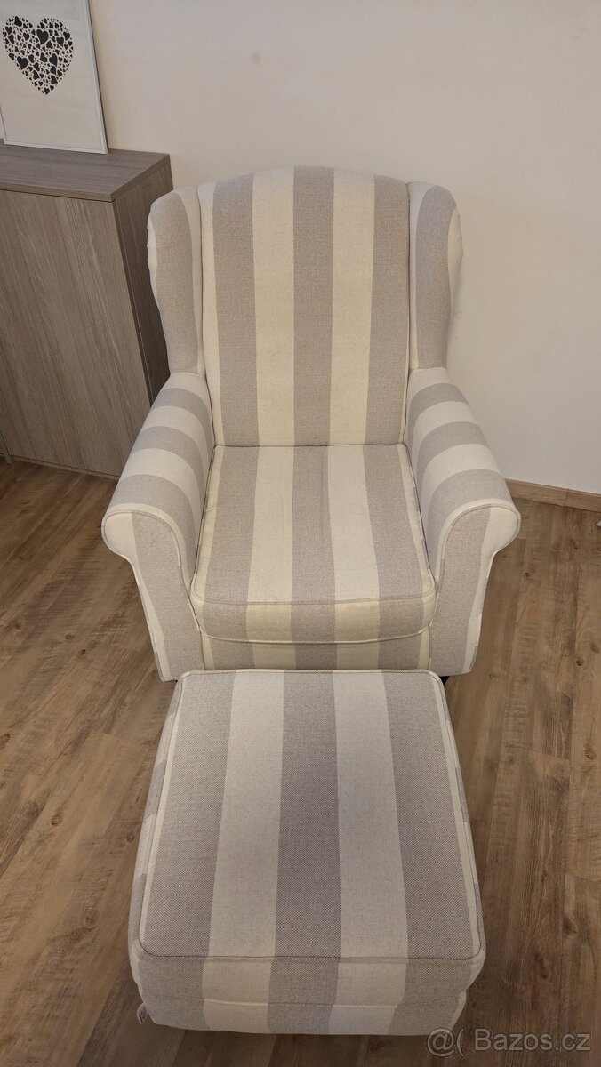 Křeslo s podnožkou - ušák - 2