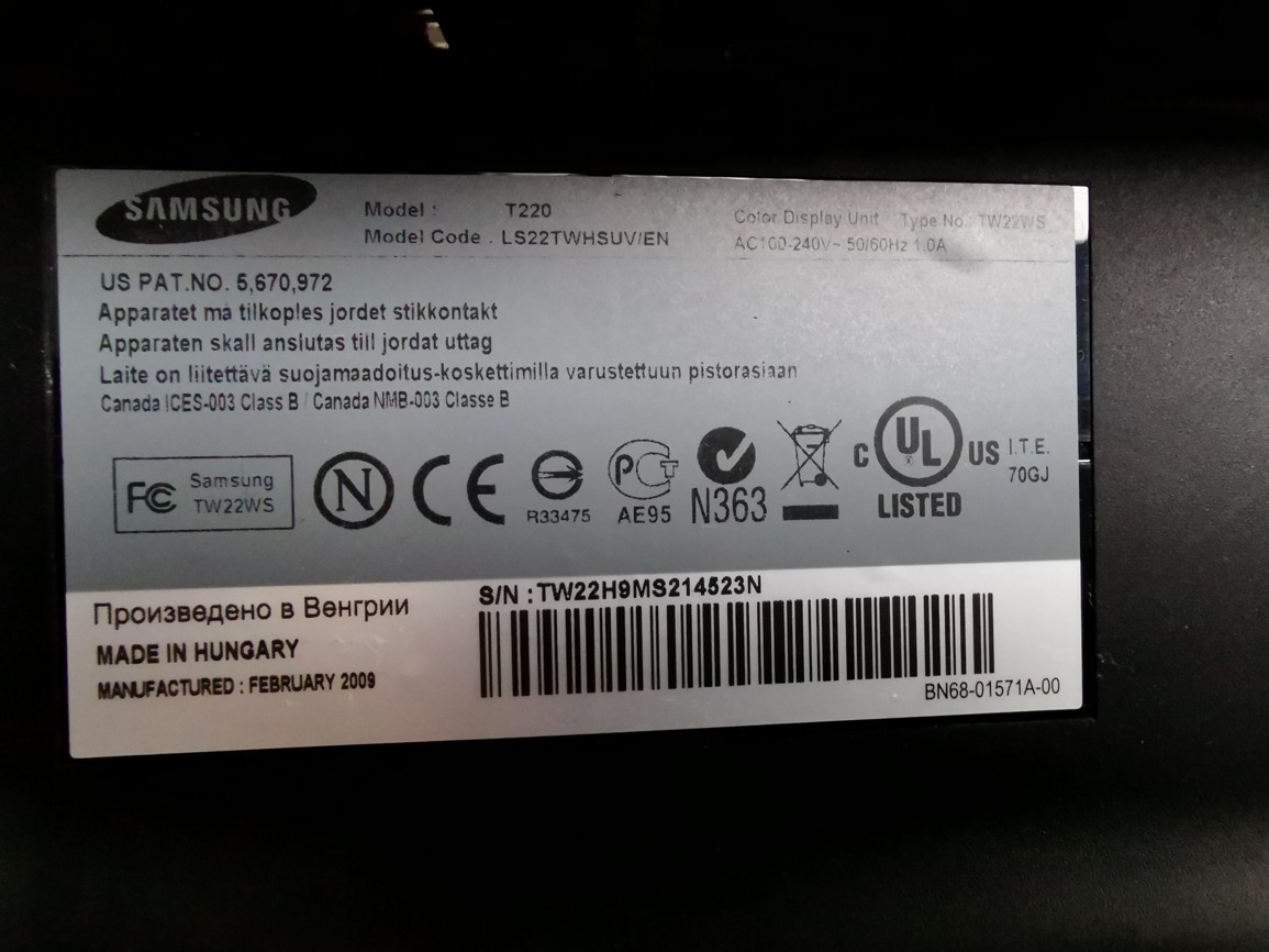 Prodám monitor Samsung SyncMaster T220 - 2