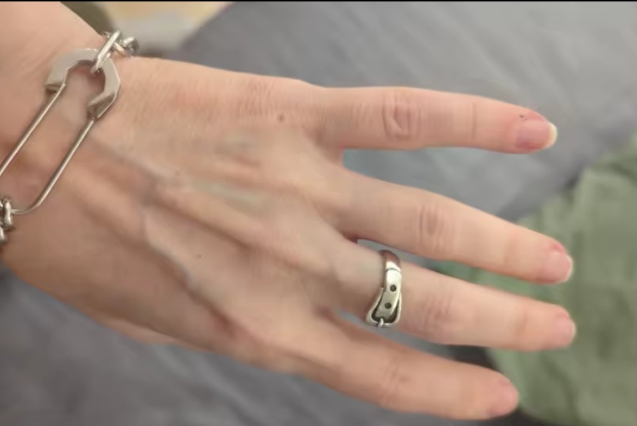 Nový dámský stříbrný prsten prstýnek 925 pásek opasek uni - 2