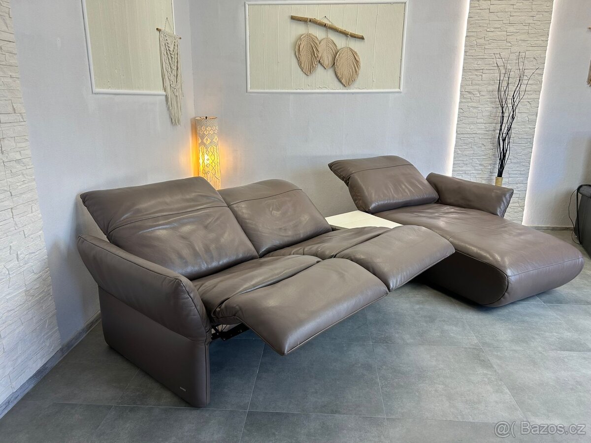Kožená rohová pohovka Koinor (elektrická relaxační funkce) - 2