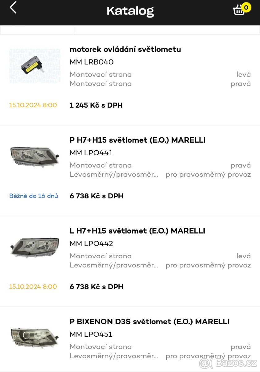 Škoda Octavia 3 přední světlo H7+H15 včetně naklápění - 2