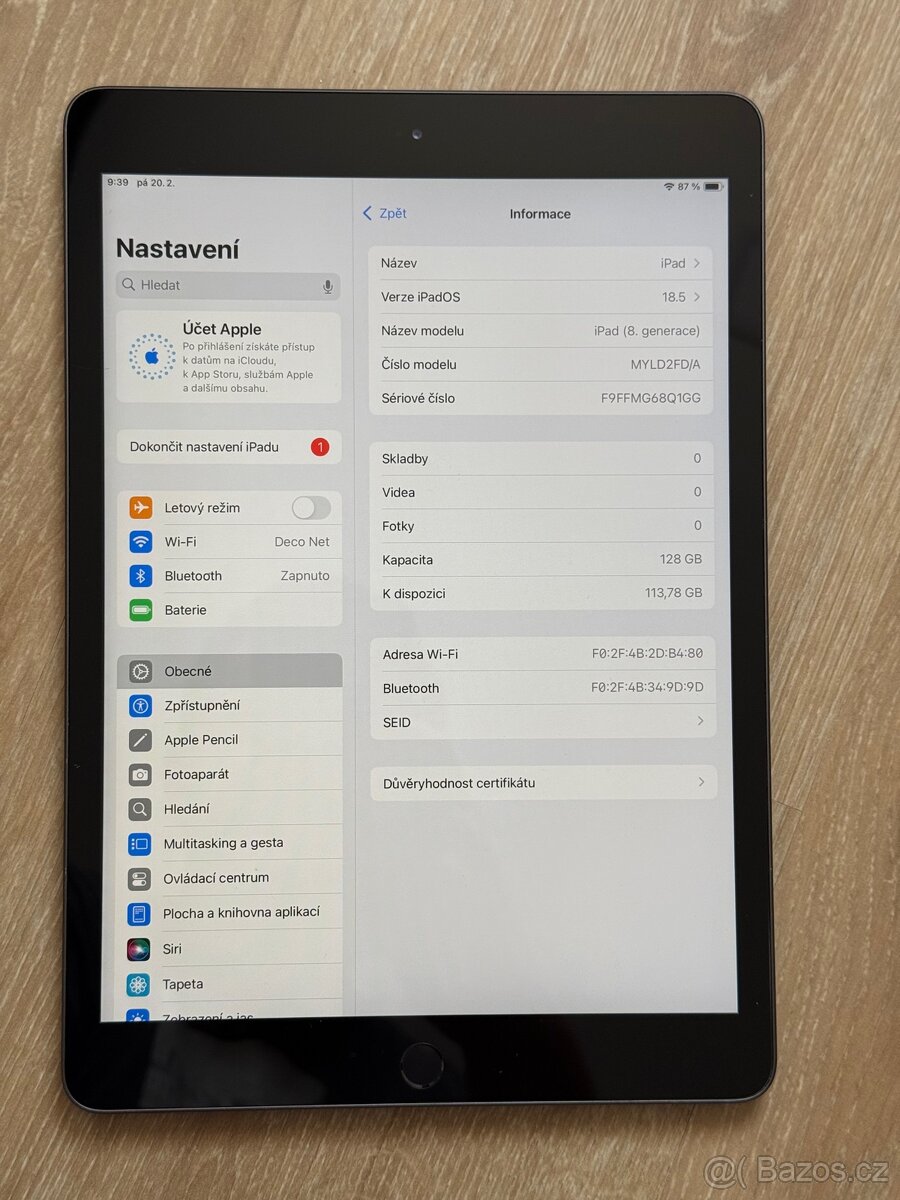 Apple IPad 8. Generace 128GB wifi, IOS 26 - 2