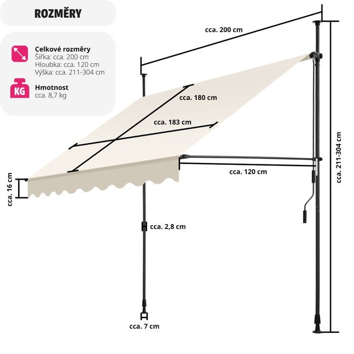 Markýza stahovatelná nová - 2
