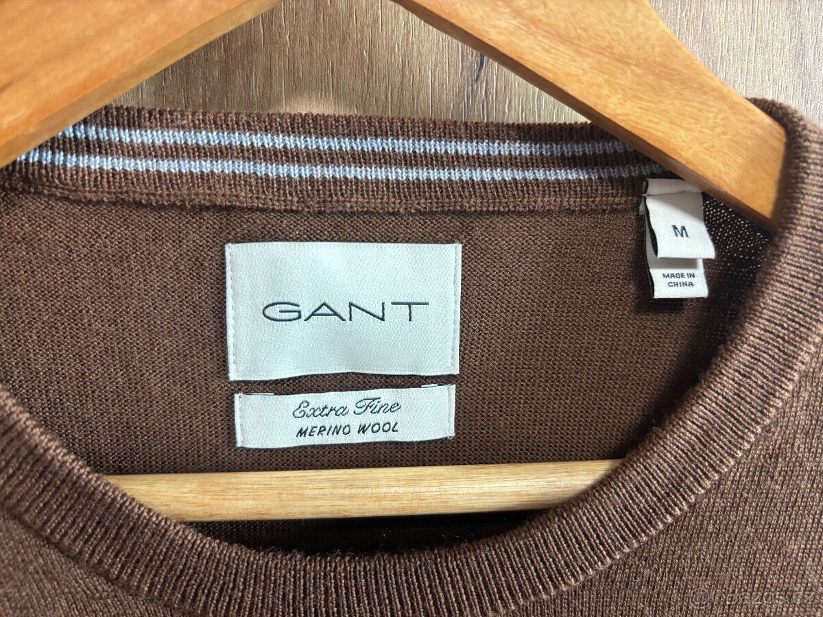 Gant merino svetr hnedý - 2