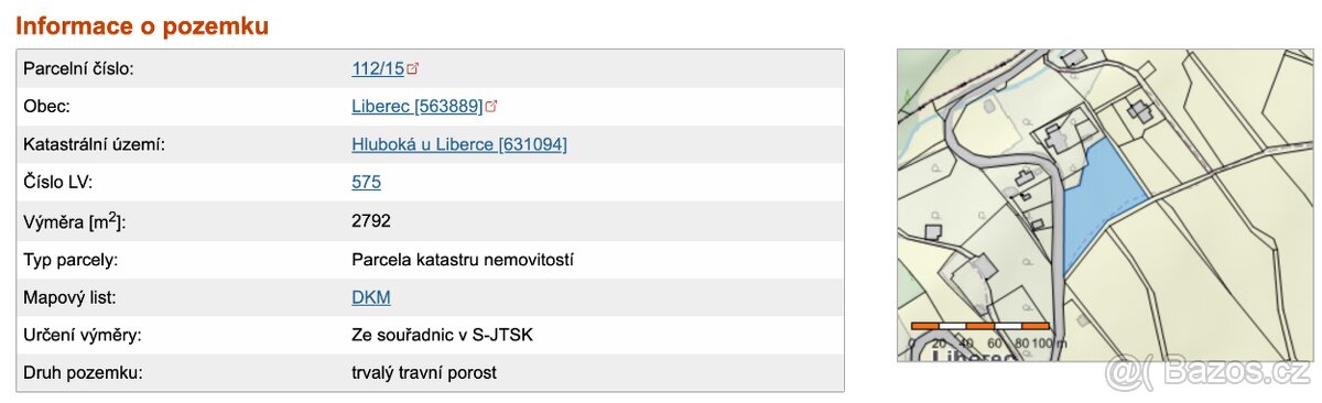 Pozemek Hluboká - Liberec - 2