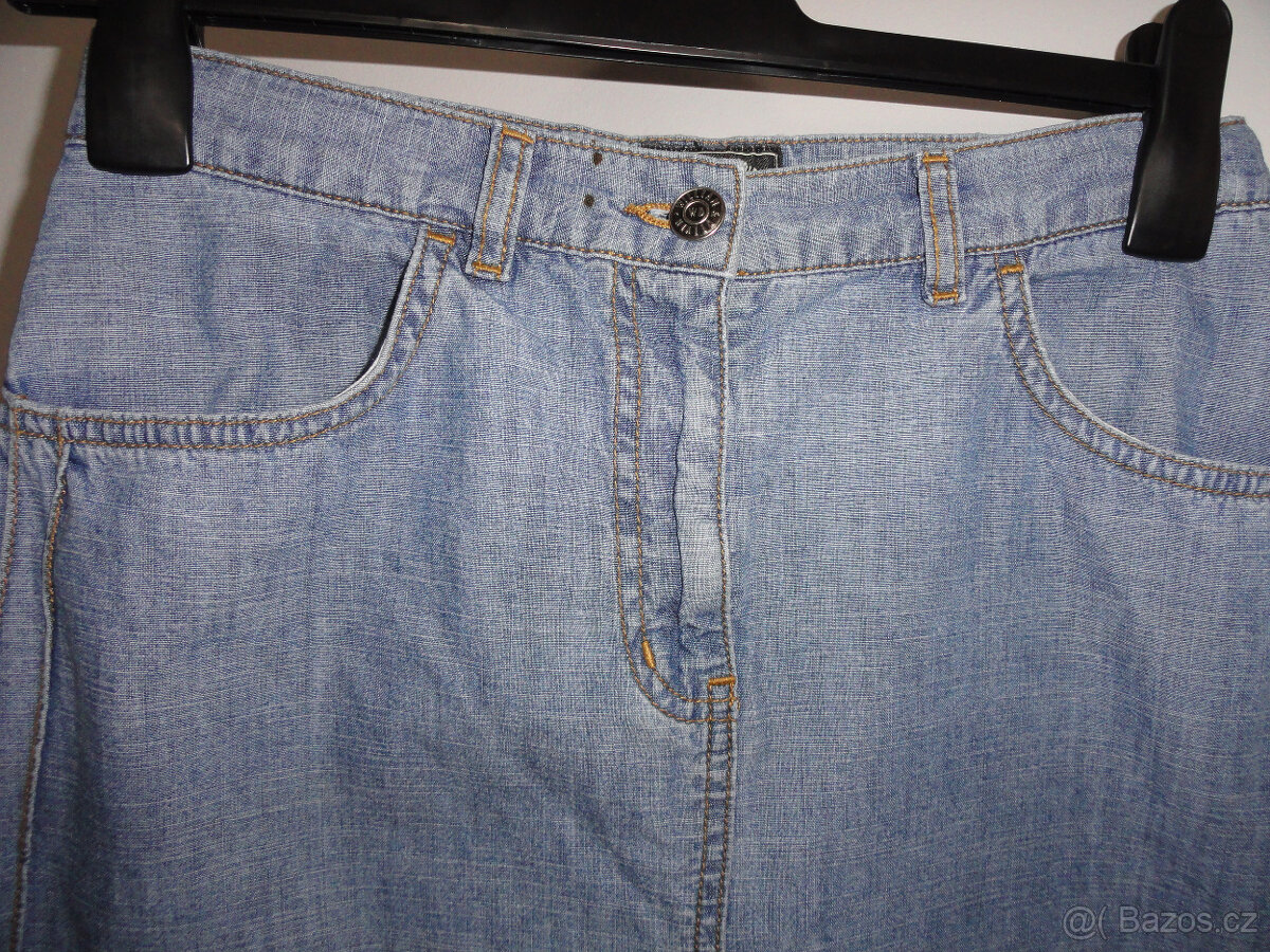 Sukně džínová vel.38, pas cca 74 cm - 2