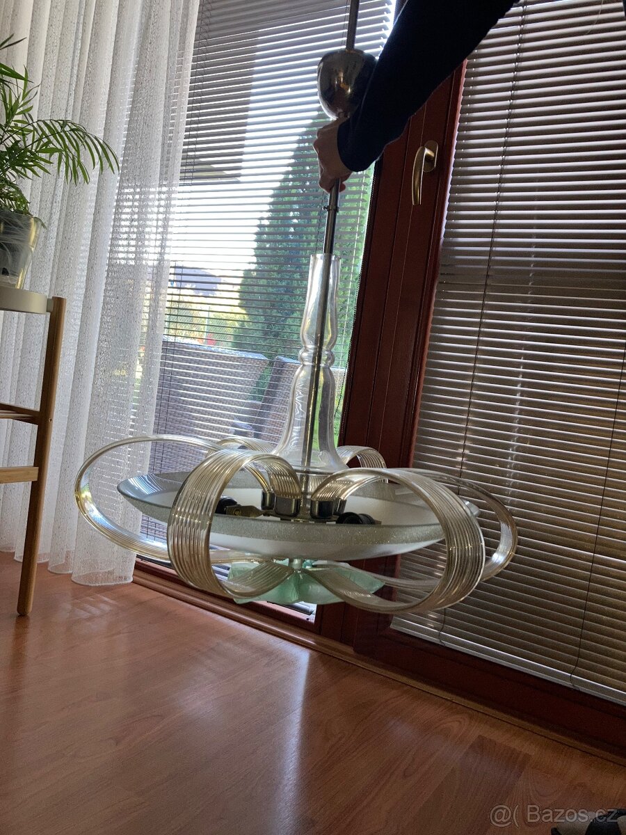 Art deco skleněný lustr - 2