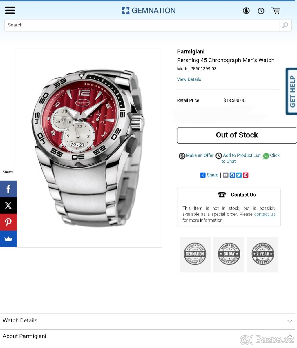 Parmigiani Fleurier, model Pershing 005, edice RED - 2