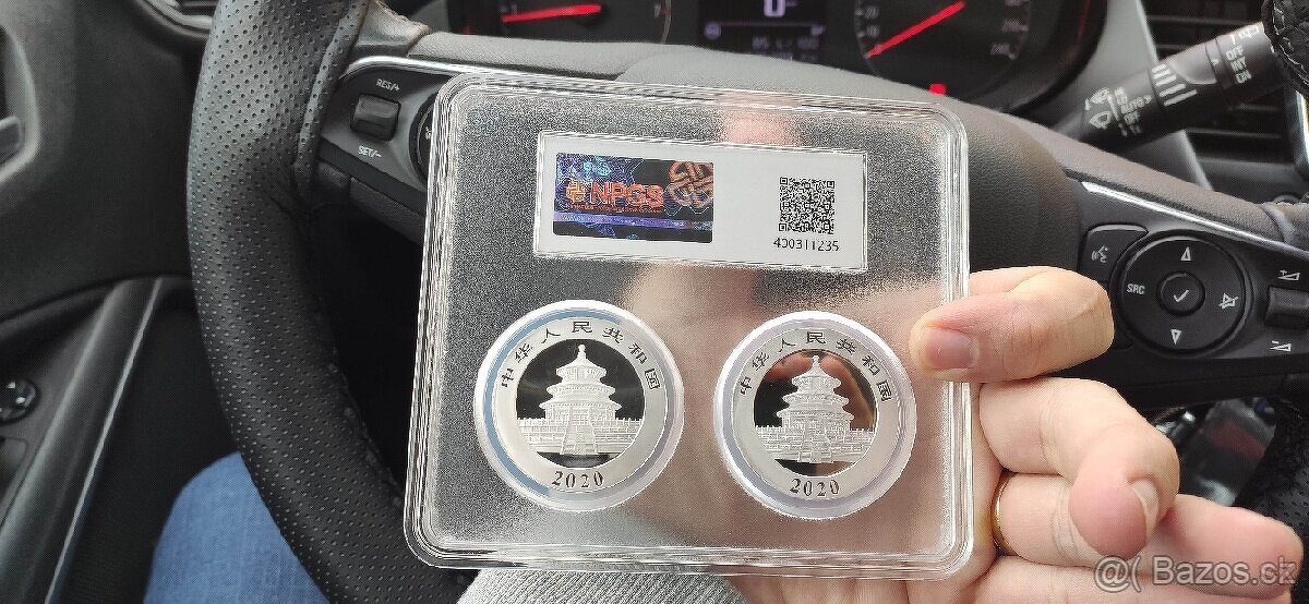 Sada 2 stříbrných PROOF mincí China Panda 2020 - 2