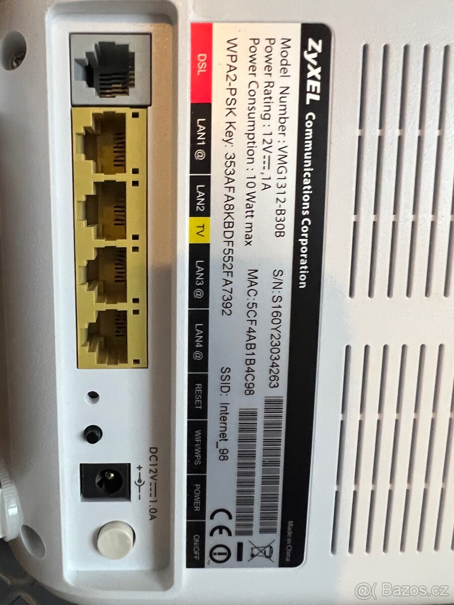Modem Zyxel Model Number : VMG1312-B30B - 2