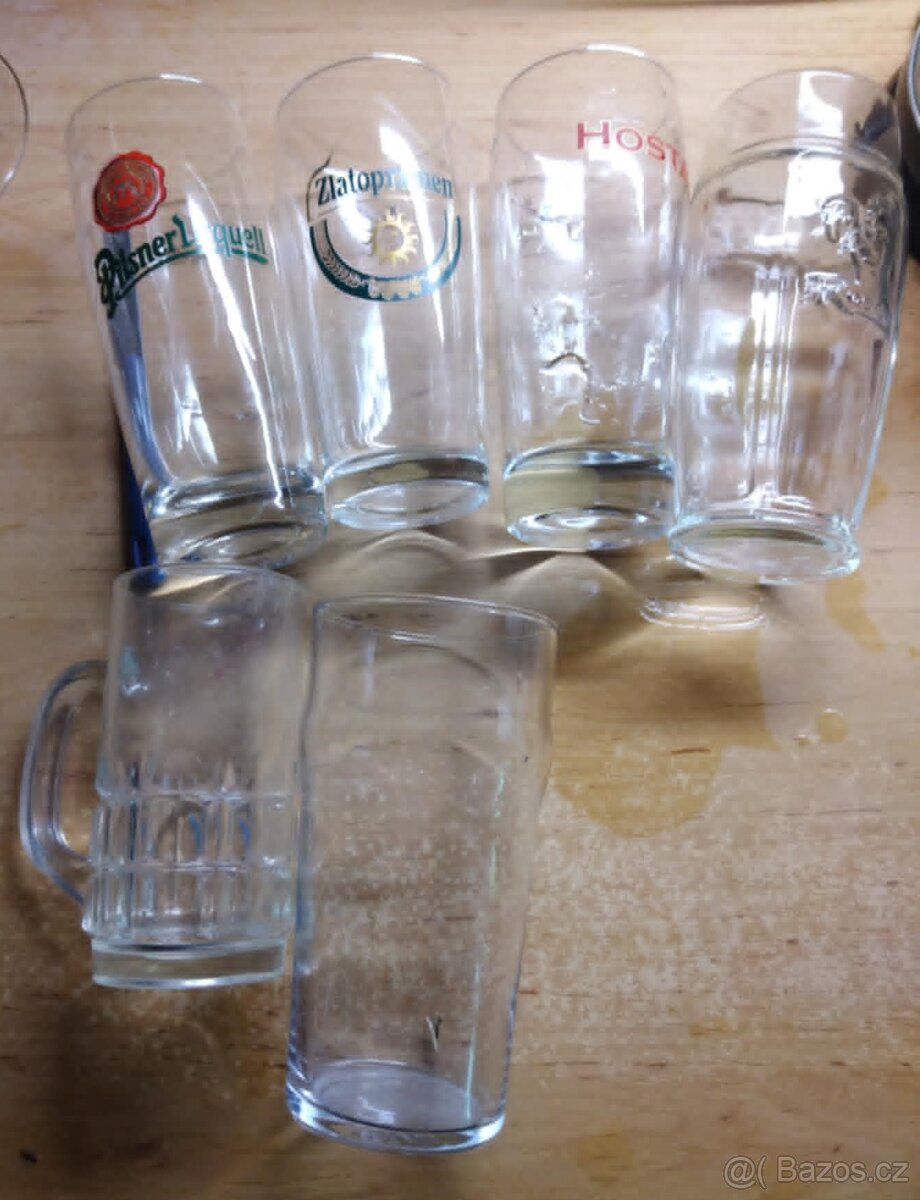 Sklenice na pivo 7 kusů. Pilsner, Zlatopramen, Hostan, Kozel - 2