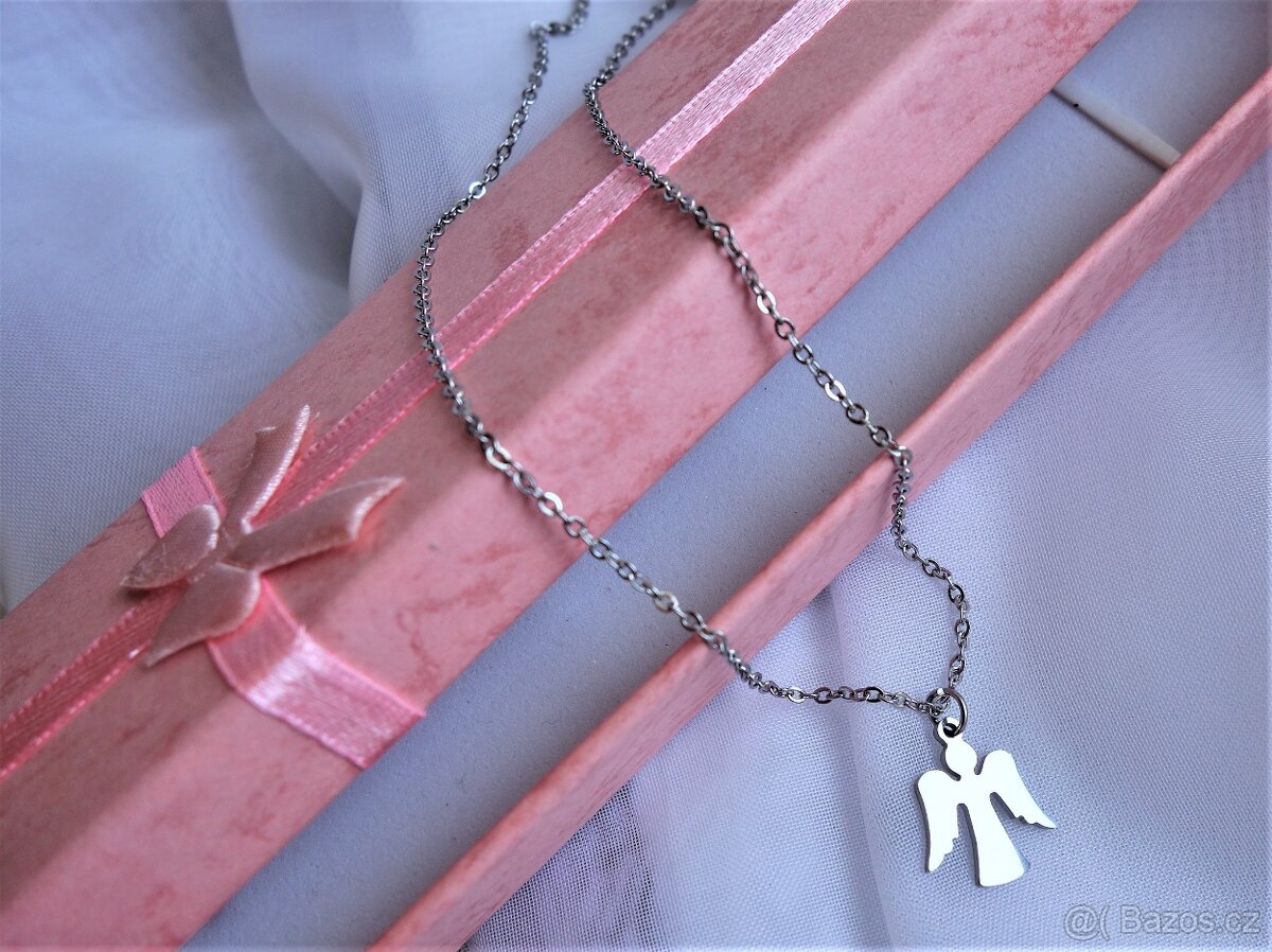ANDÉL Náhrdelník z chirurgické oceli andílek strážníček dar - 2