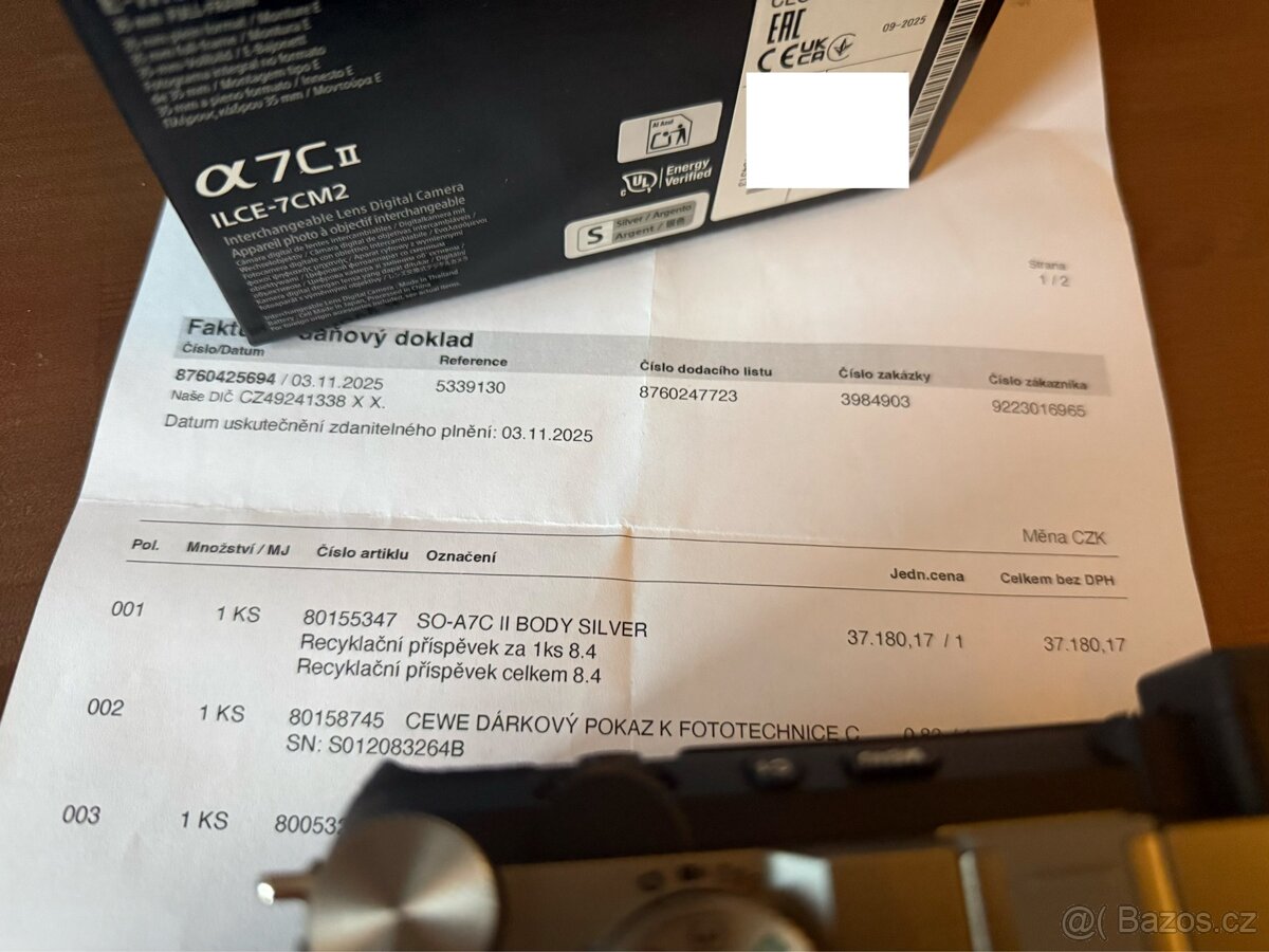 Sony A7C II / Nepoužitý / Cewe CZ / Záruka do 11/2028 - 2