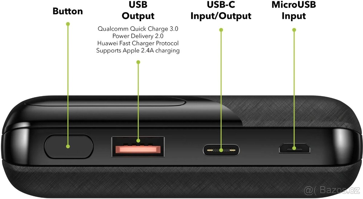 AlzaPower Source 20000mAh Quick Charge 3.0 černá - 2