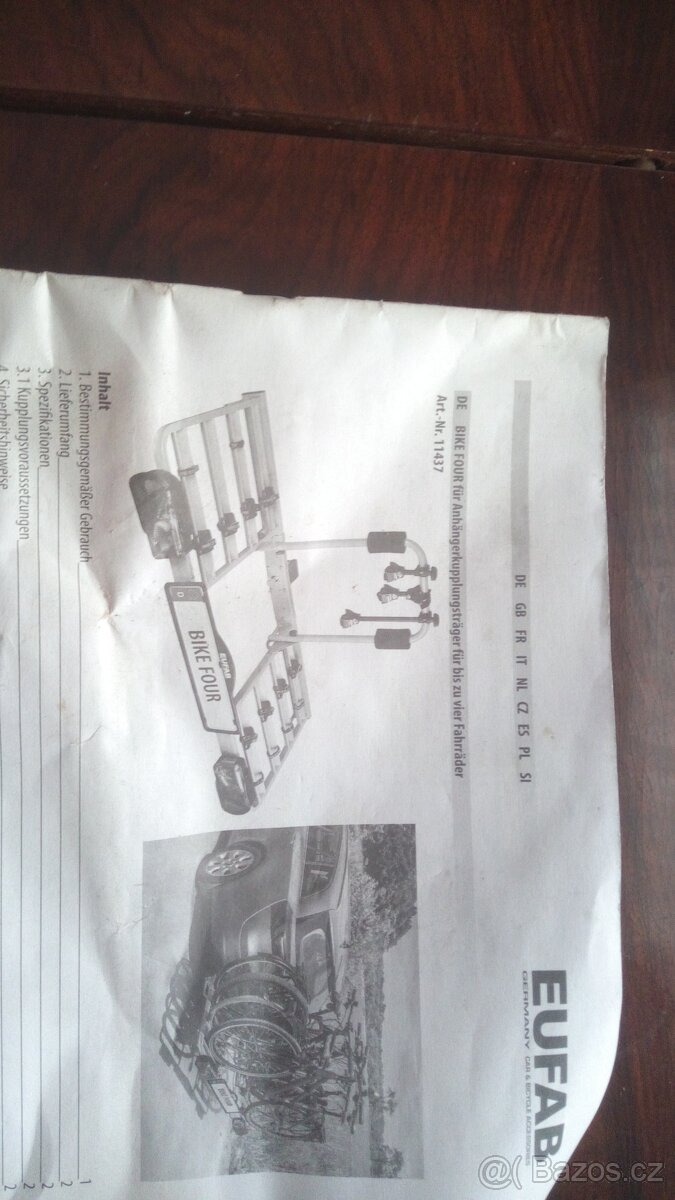 NOSIČ kol pro 4 KOLA 70kg - 2