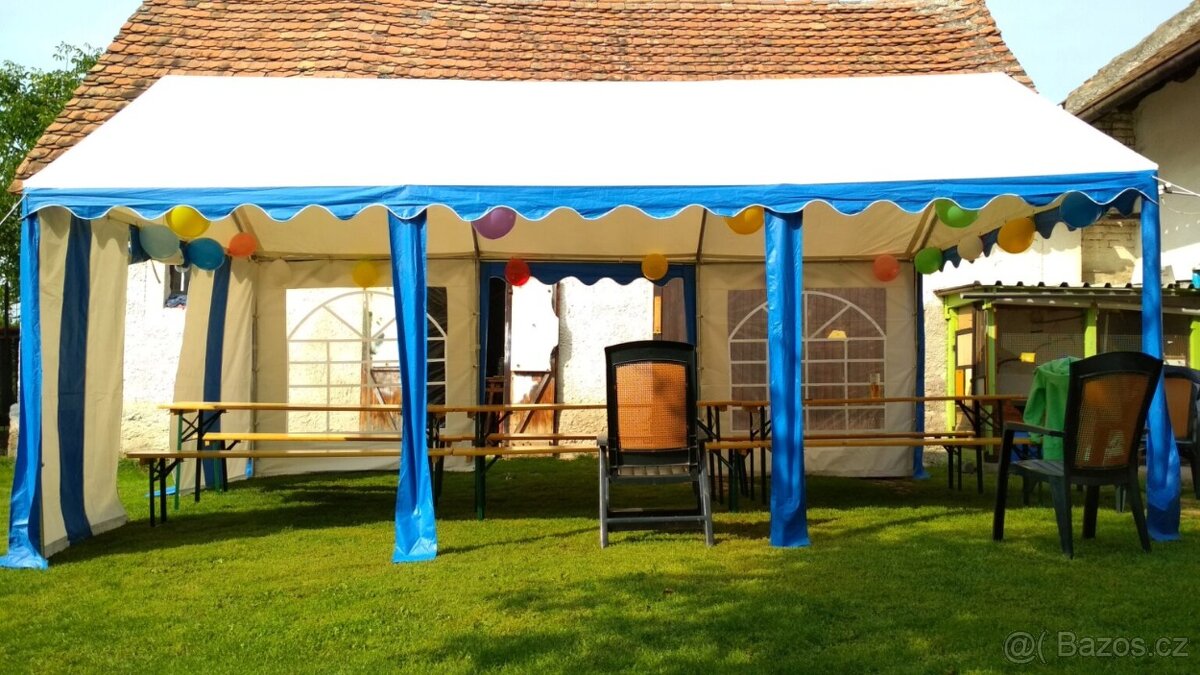 Prodám párty stan 6x4m - silný materiál - 2