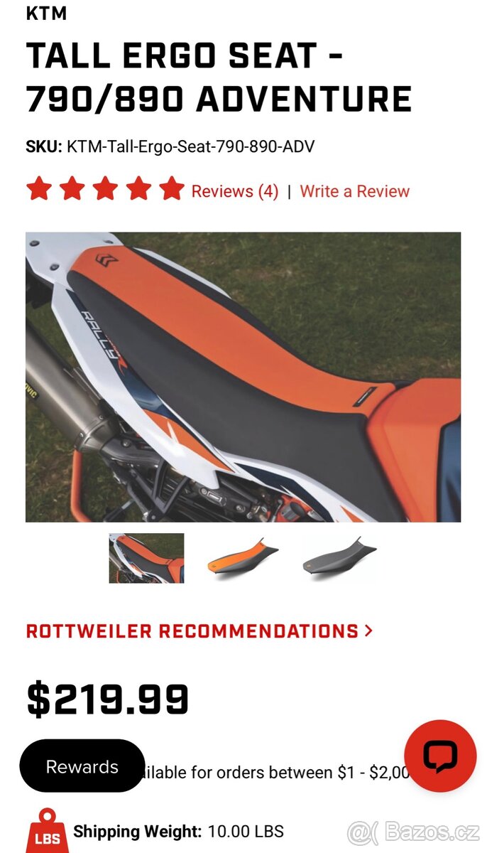 Zvýšené sedlo KTM - 2