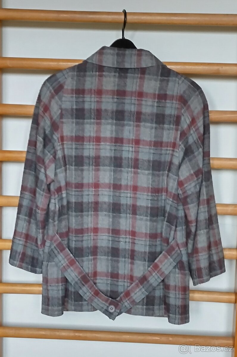 Dámské nadčasové retro sako kárované teplé - 2