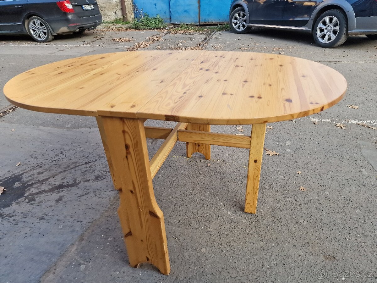 Stůl Jídelní Dřevo Rozkládací 18x90 výška 74/90x134 cm - 2