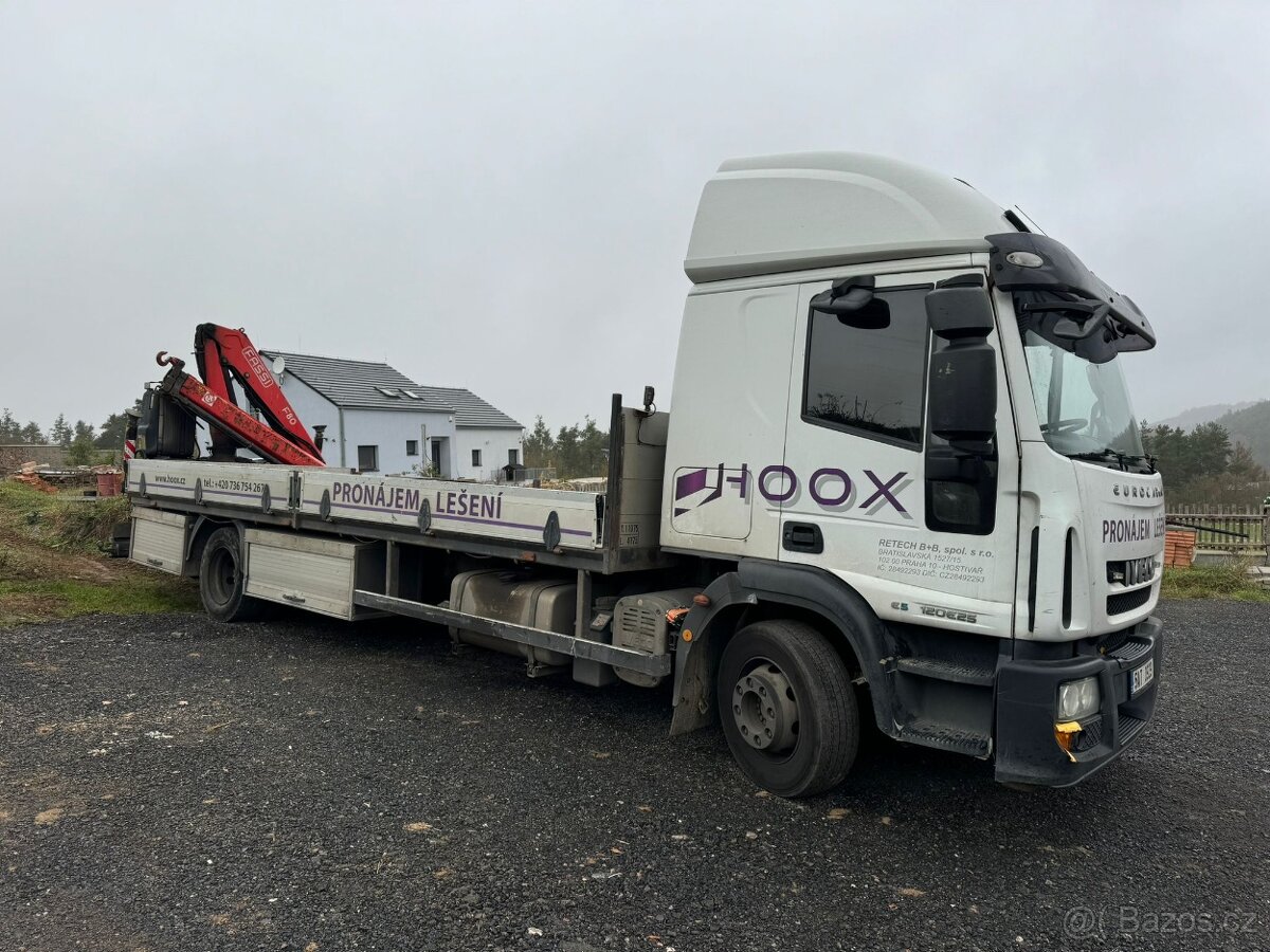 Iveco 120E25, bočnice, ruka, dvouosý valník - 2