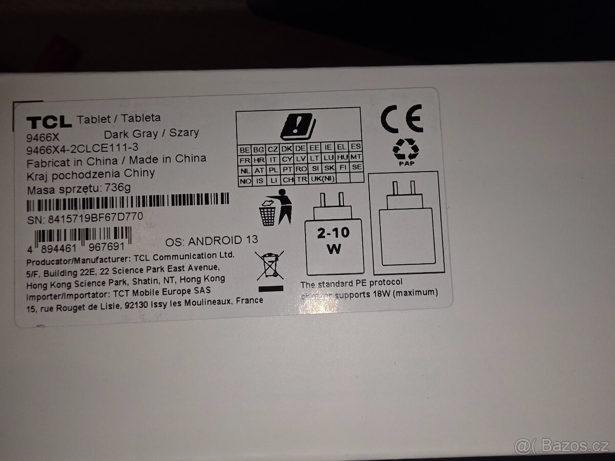 Prodám tablet TCL NXTPAPER 11 Dark Gray + flip case a T-Pen - 2