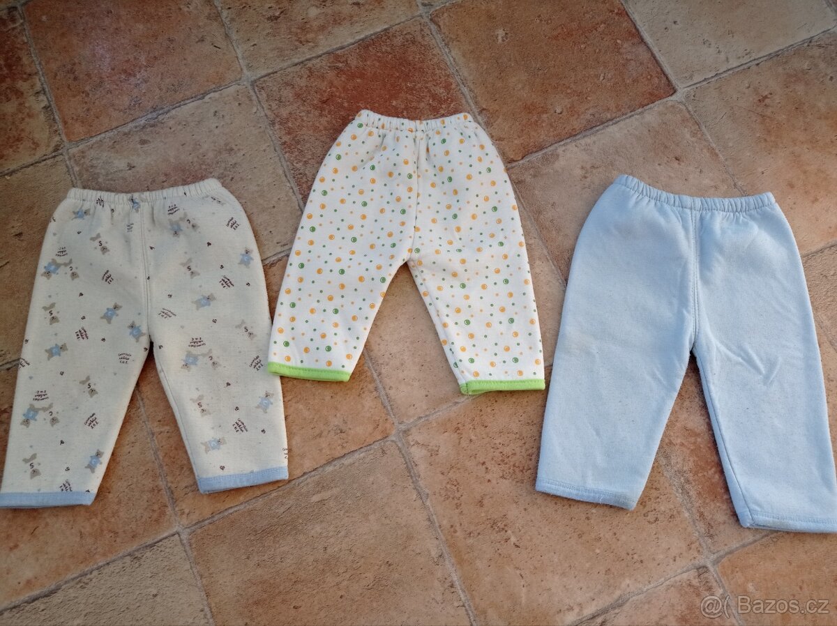 dětské tepláky 0-3 měs. vel. 50/56/62 novorozenecké - 2