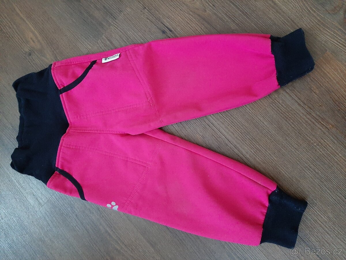 Softshellové kalhoty s fleecem - růžové vel.86 - 2