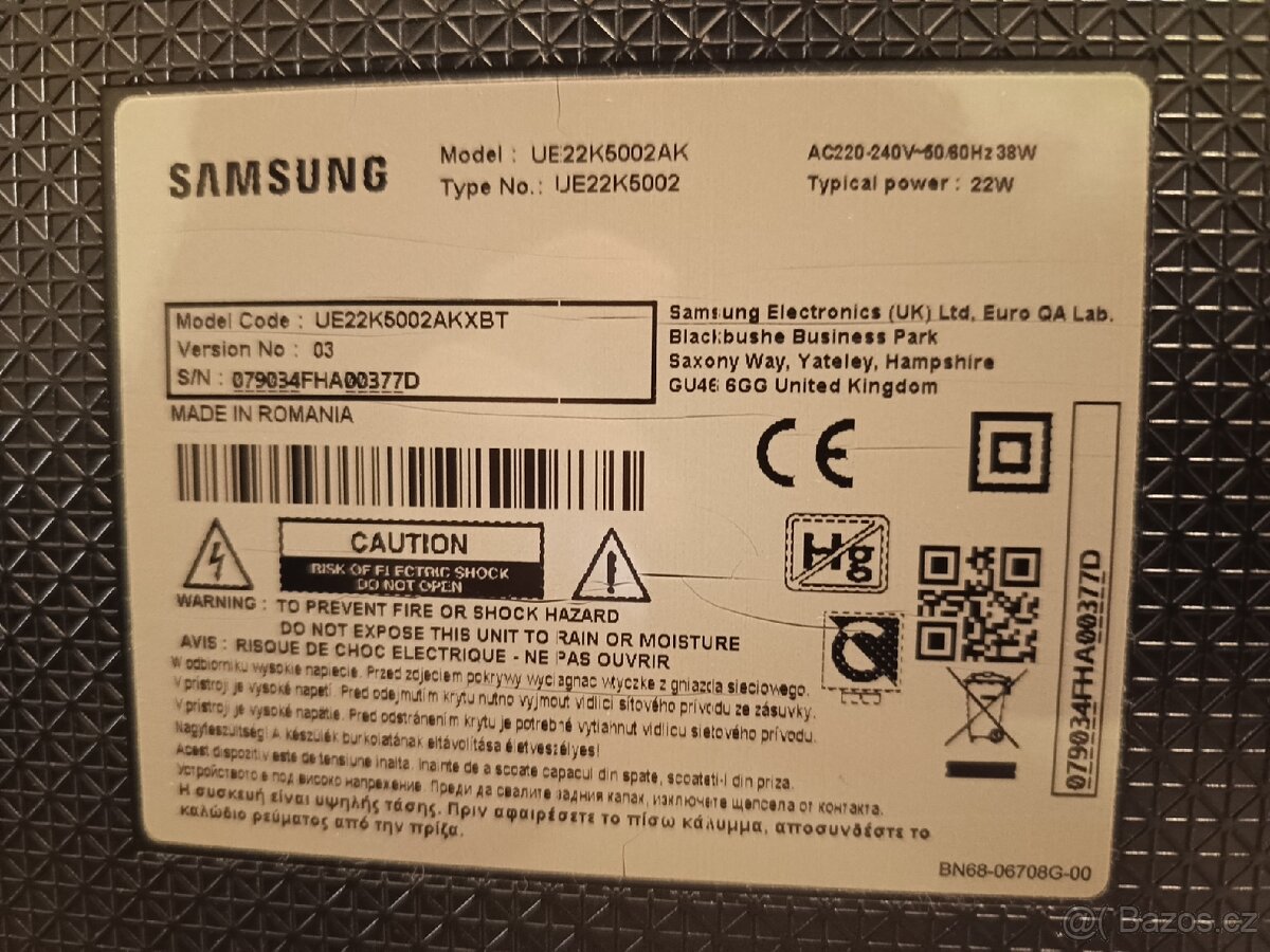 Televize Samsung s nefunkčním ovladačem - 2