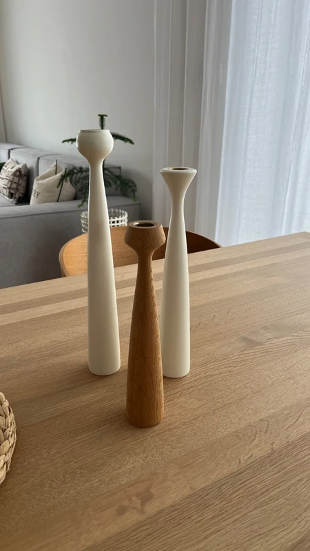 Designové svícny Applicata bílá/dub - 2