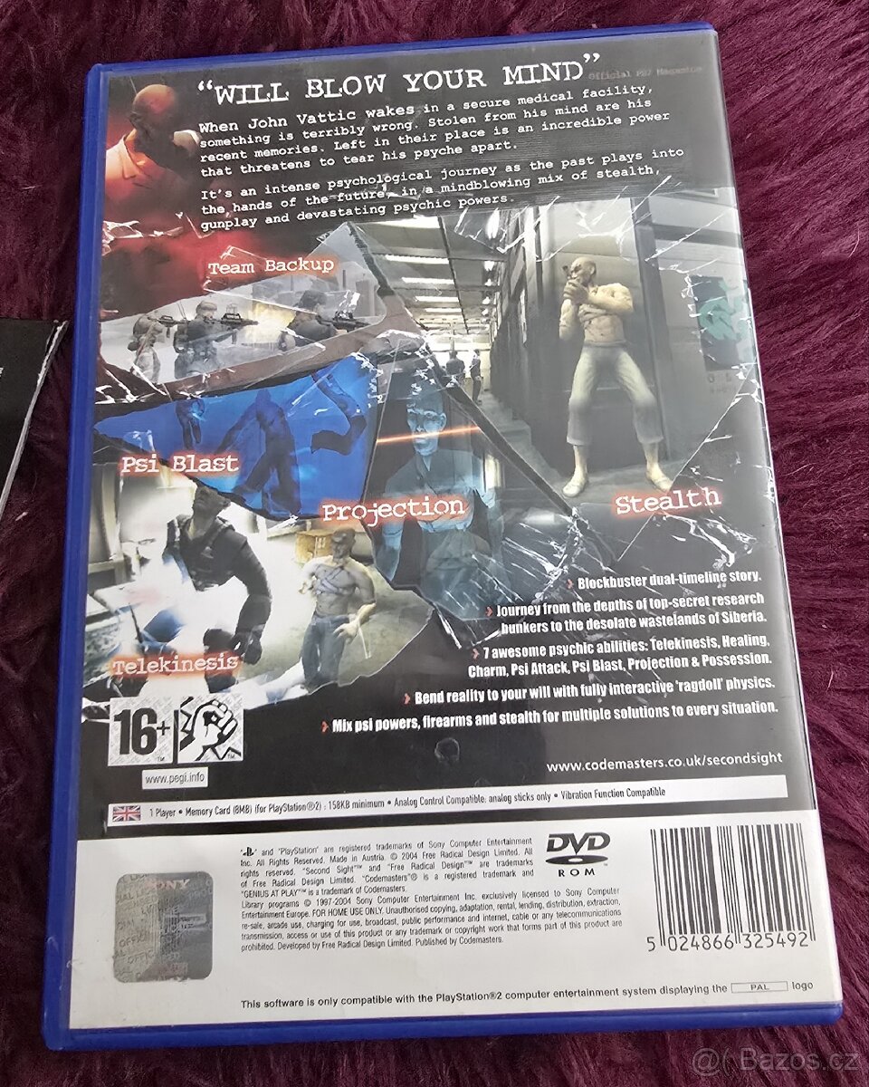 Prodám hru Second Sight na PS2 - 2