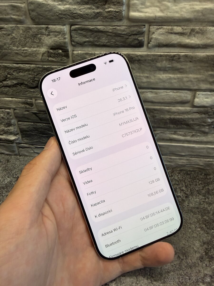 iPhone 16 Pro 128GB White Titanium, baterie 98%, e-sim - 2